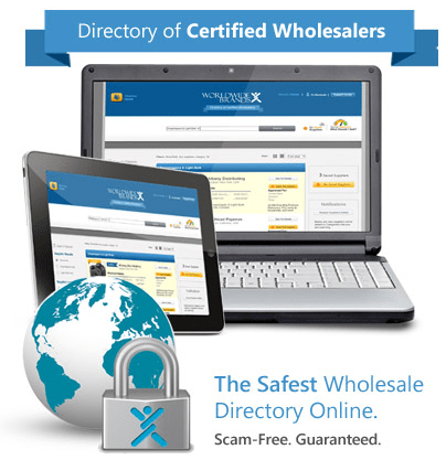 iPad displaying Worldwide Brands wholesaler directory free preview interface